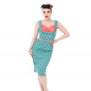Lindy Bop UK "Vanessa" mint wiggle dress NWT